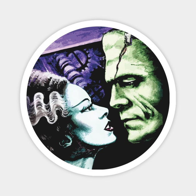 Bride of Frankenstein Monsters in Love Magnet by monstermangraphic